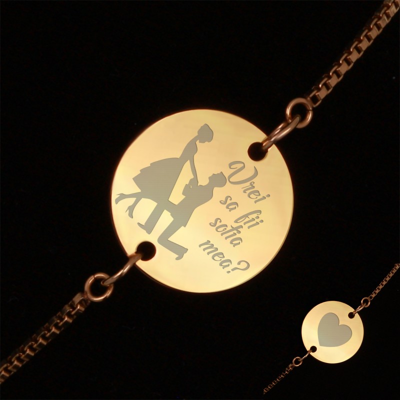 Bratara Gravata Aurie din Inox Rotund Sotia Mea