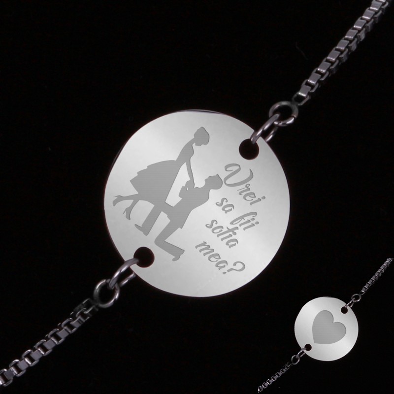 Bratara Gravata Argintie din Inox Rotund Sotia Mea