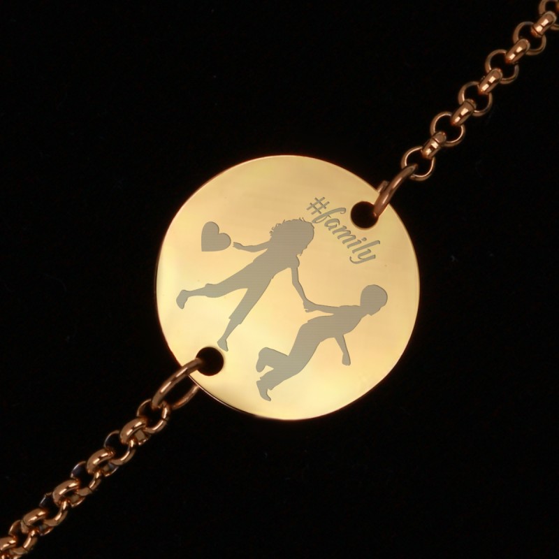 Bratara Gravata Aurie din Inox Rotund Copilarie