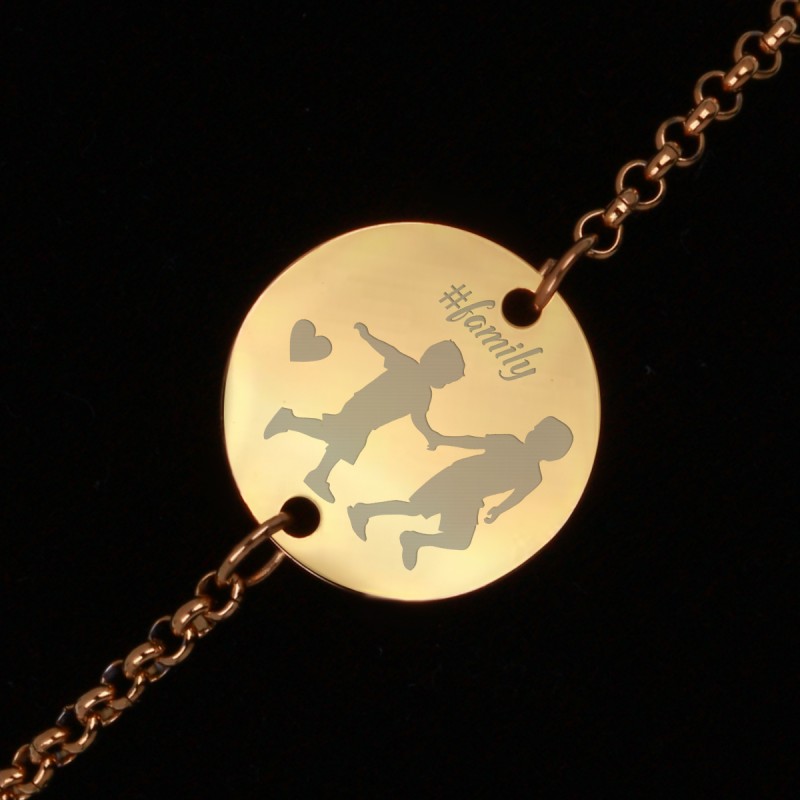 Bratara Gravata Aurie din Inox Rotund Mamica de Baieti