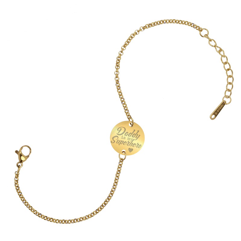 Bratara Gravata Aurie din Inox Rotund Superhero Dad