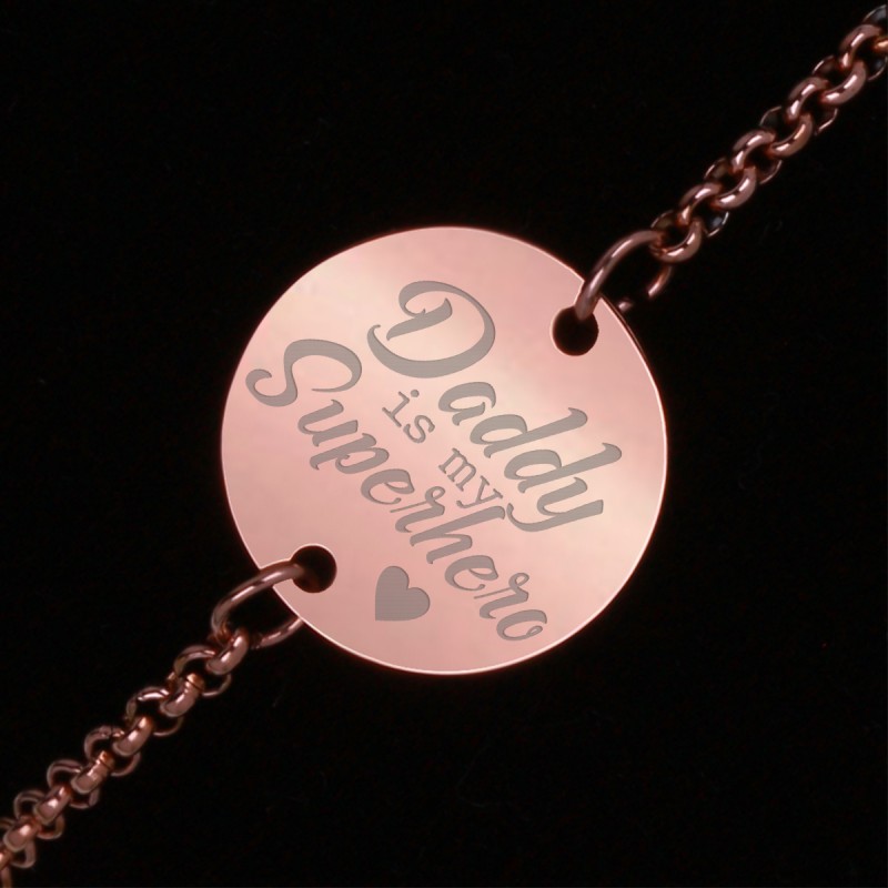 Bratara Gravata Rose Gold din Inox Rotund Superhero Dad