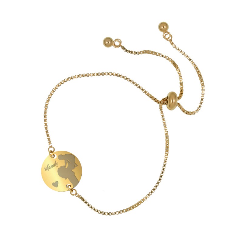 Bratara Gravata Aurie din Inox Rotund Mama
