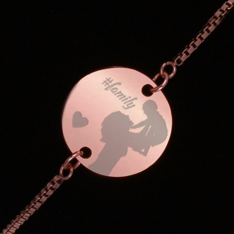 Bratara Gravata Rose Gold din Inox Rotund Mama