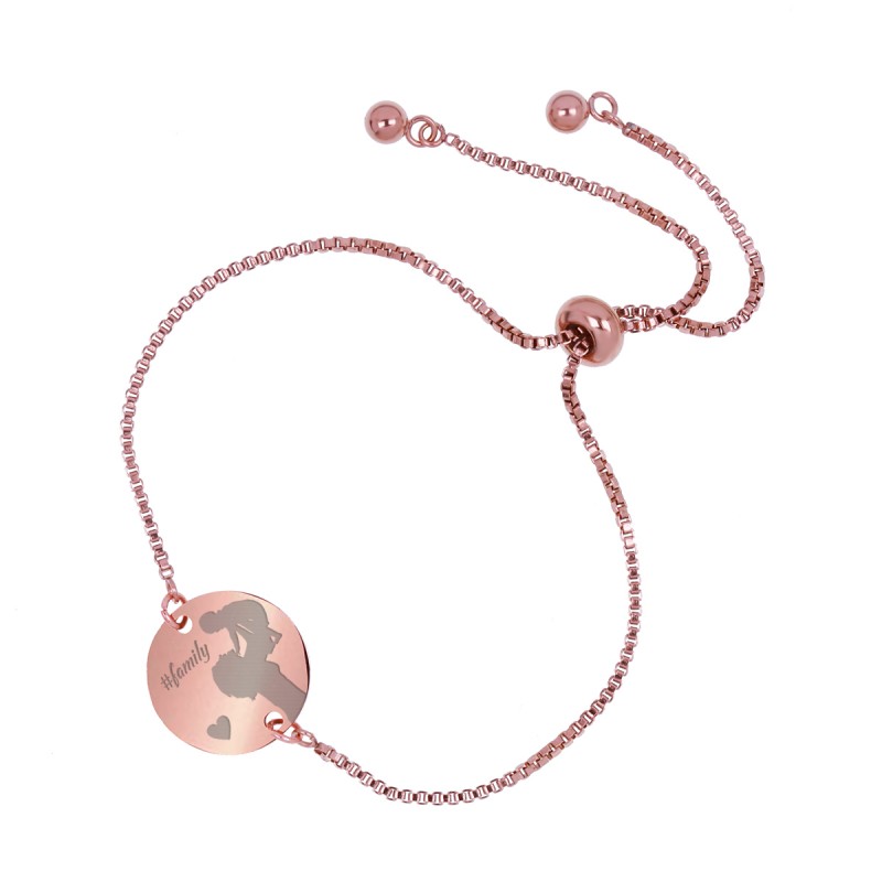 Bratara Gravata Rose Gold din Inox Rotund Mama