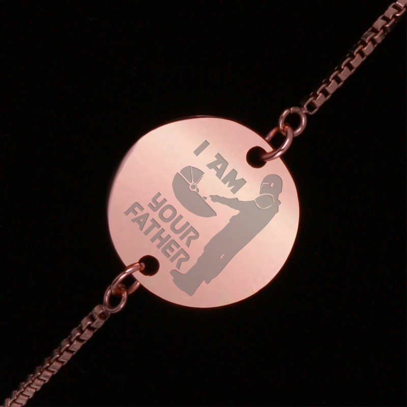 Bratara Gravata Rose Gold din Inox Rotund I am Your Father