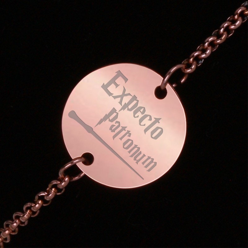 Bratara Gravata Rose Gold din Inox Rotund Expecto Patronum