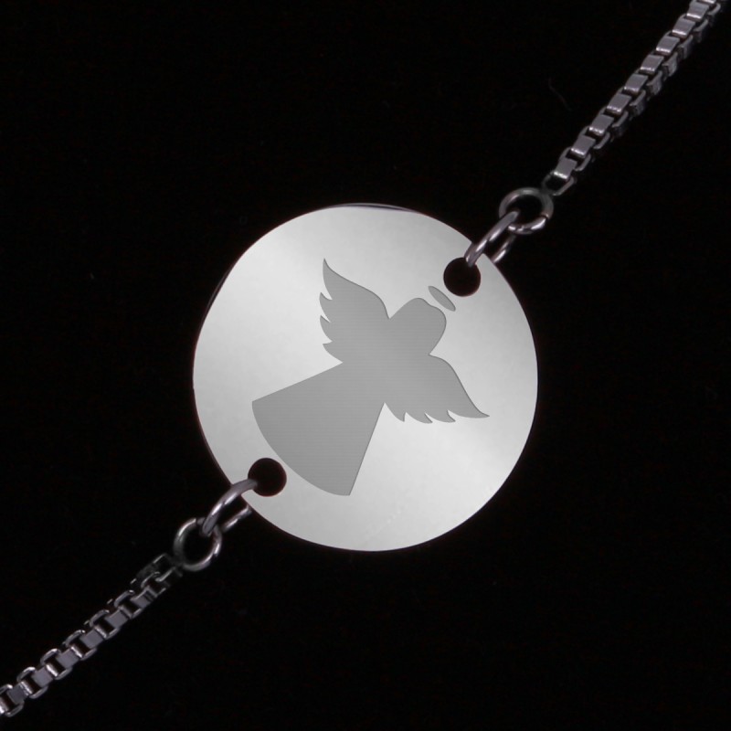 Bratara Gravata Argintie din Inox Rotund Inger Ingeras