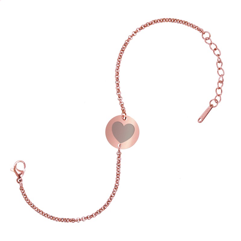 Bratara Gravata Rose Gold din Inox Rotund My Heart