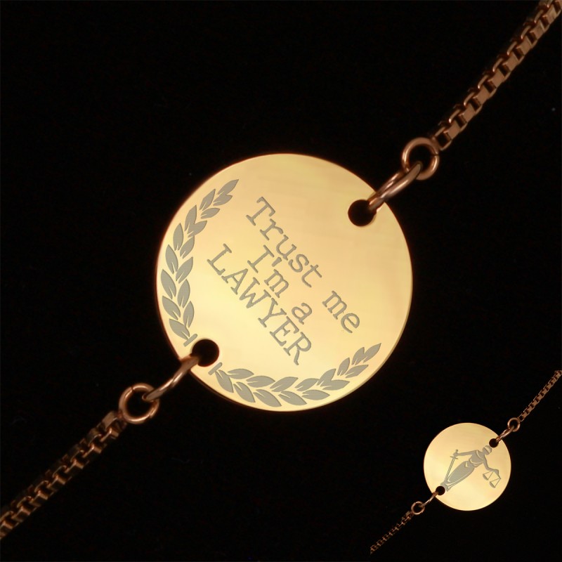 Bratara Gravata Aurie din Inox Rotund Avocat