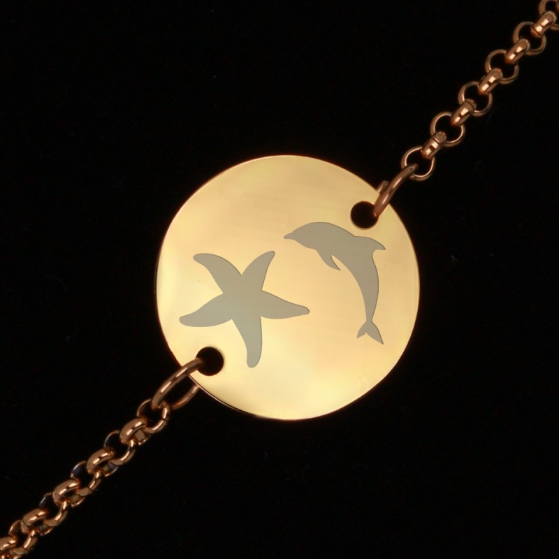 Bratara Gravata Aurie din Inox Rotund Marea