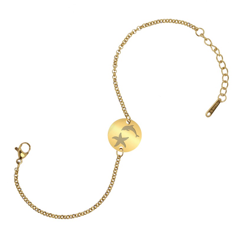 Bratara Gravata Aurie din Inox Rotund Marea