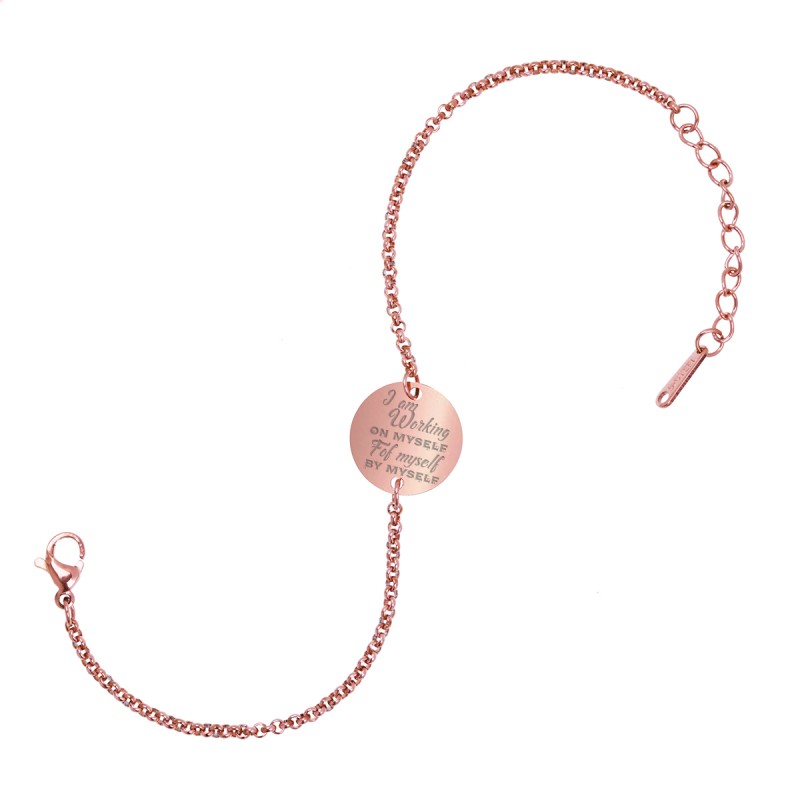 Bratara Gravata Rose Gold din Inox Rotund Myself