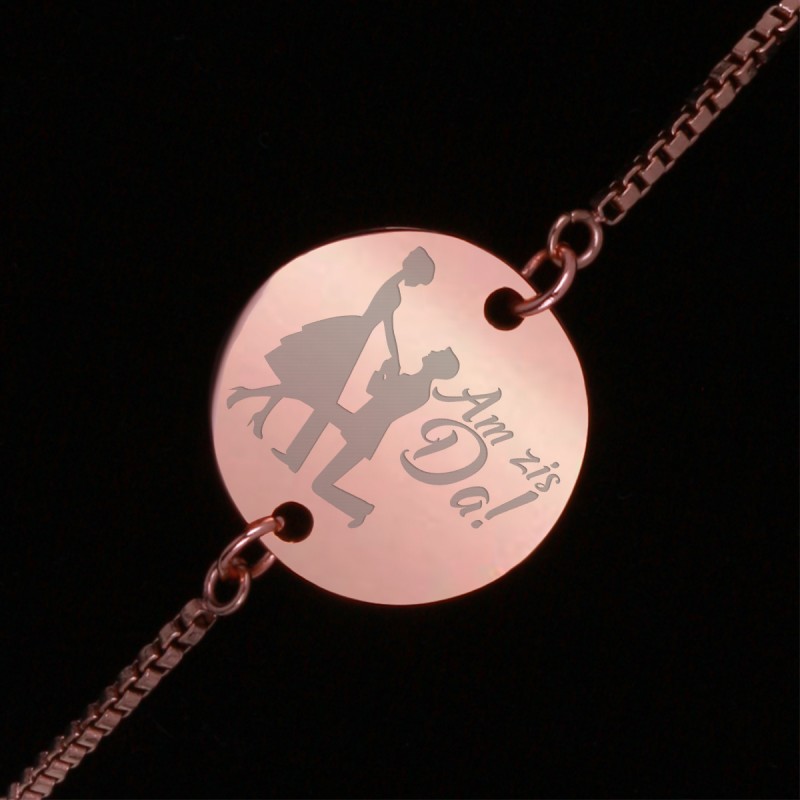 Bratara Gravata Rose Gold din Inox Rotund Am zis DA