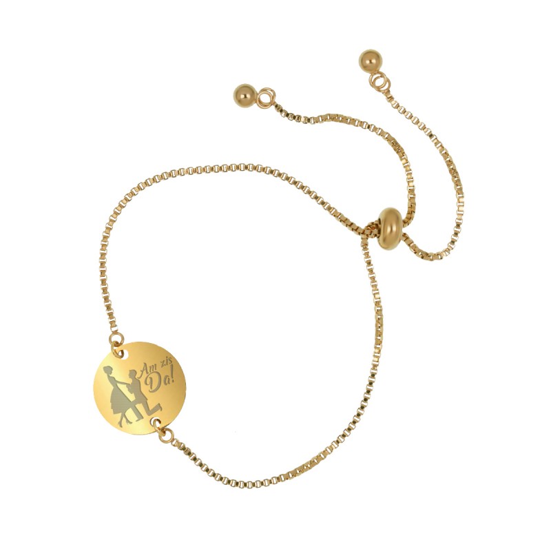 Bratara Gravata Aurie din Inox Rotund Am zis DA