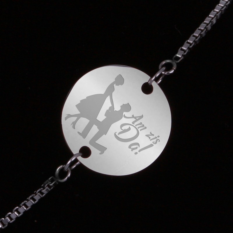 Bratara Gravata Argintie din Inox Rotund Am zis DA