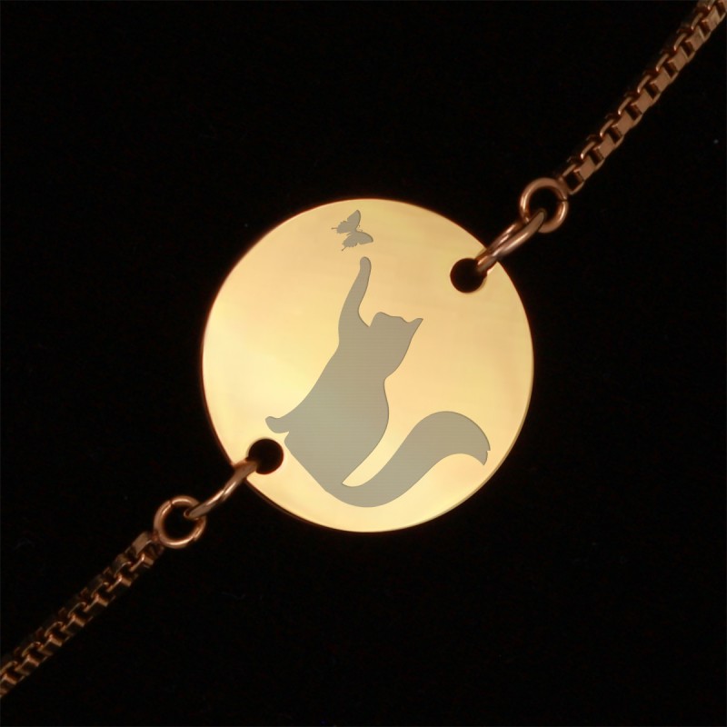 Bratara Gravata Aurie din Inox Rotund Joaca-te cu Mine