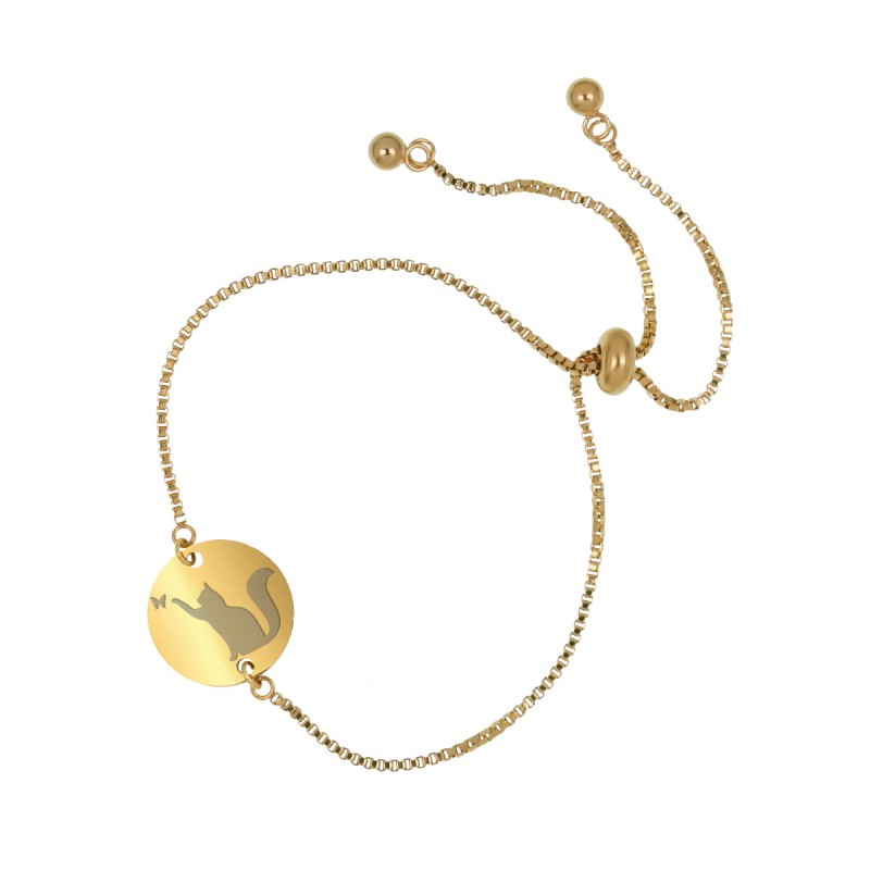 Bratara Gravata Aurie din Inox Rotund Joaca-te cu Mine