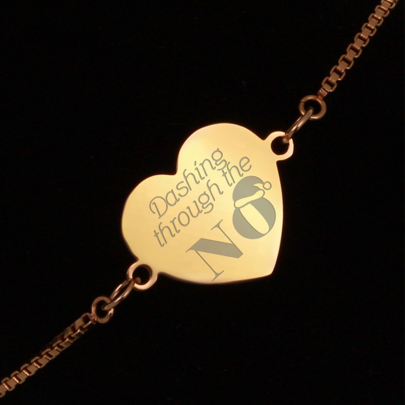 Bratara Gravata Aurie din Inox Inima Dashing through the No