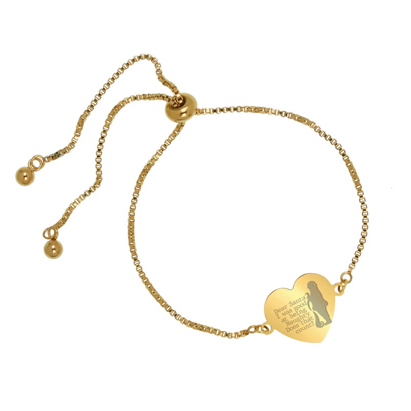 Bratara Gravata Aurie din Inox Inima Dear Santa