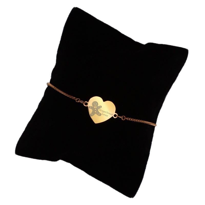 Bratara Gravata Aurie din Inox Inima Gingerbread Lover