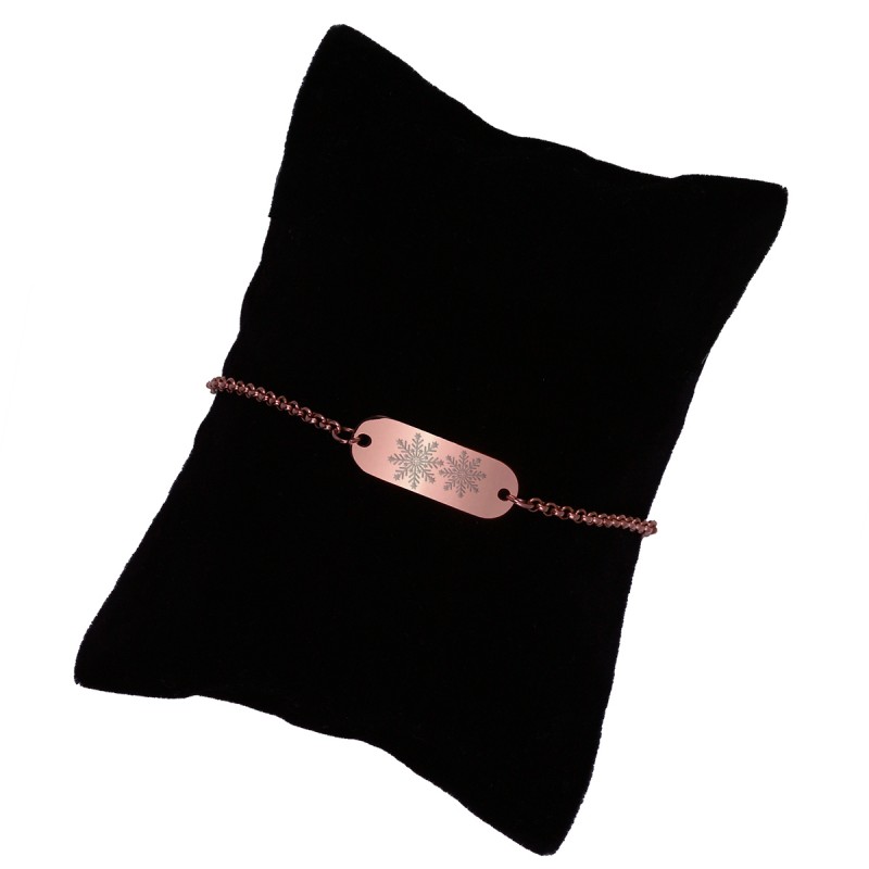 Bratara Gravata Rose Gold din Inox Oval Afara Ninge Linistit