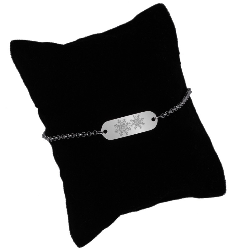 Bratara Gravata Argintie din Inox Oval Baby It's Cold Outside