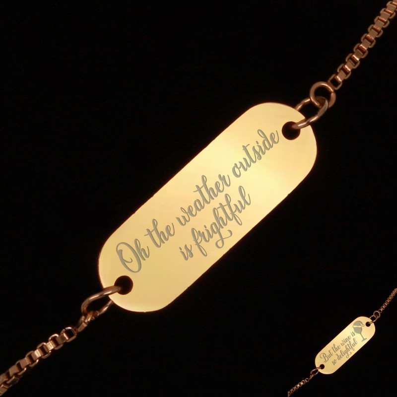 Bratara Gravata Aurie din Inox Oval Oh The Wine