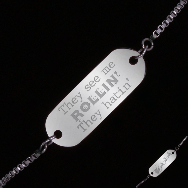 Bratara Gravata Argintie din Inox Oval Rollin