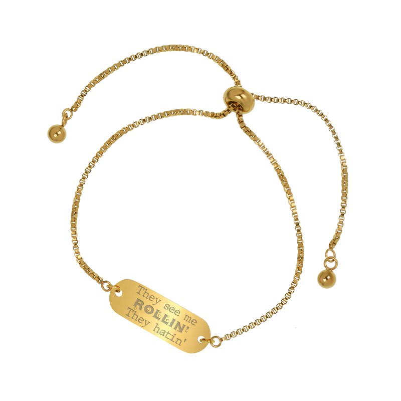 Bratara Gravata Aurie din Inox Oval Rollin