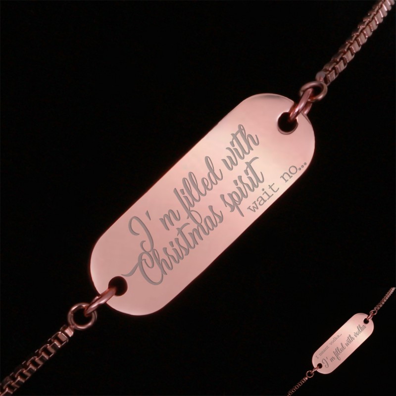 Bratara Gravata Rose Gold din Inox Oval Christmas Spirit