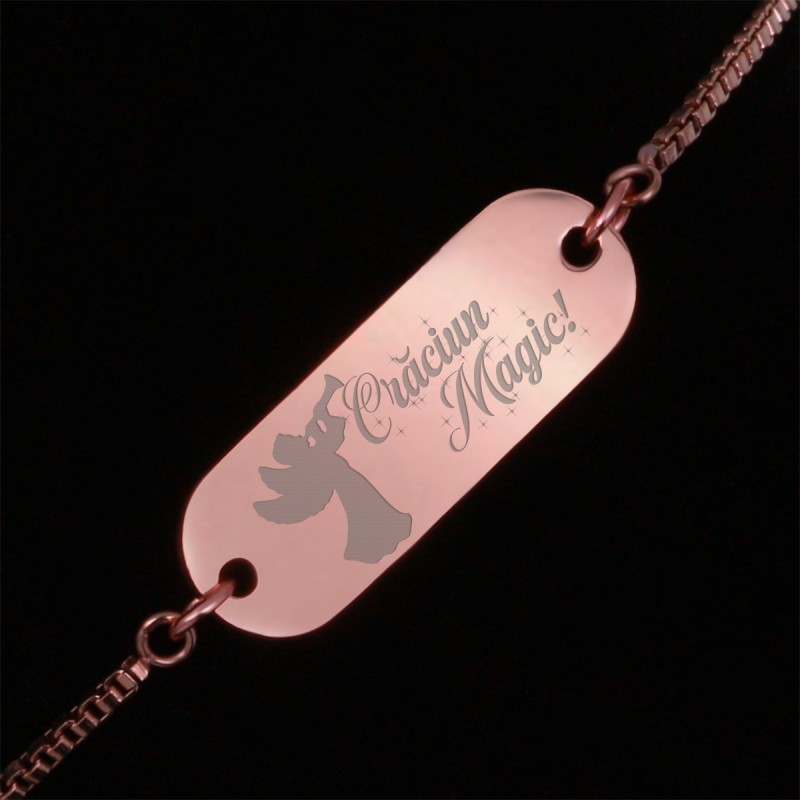 Bratara Gravata Rose Gold din Inox Oval Craciun Magic