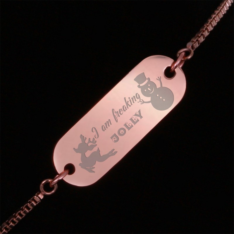 Bratara Gravata Rose Gold din Inox Oval Jolly