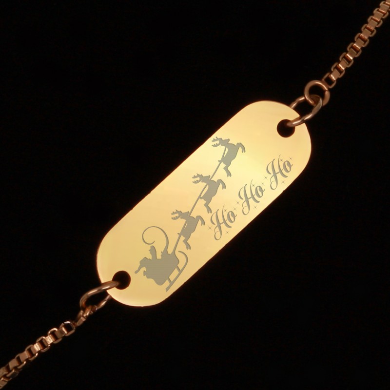 Bratara Gravata Aurie din Inox Oval Ho Ho Ho