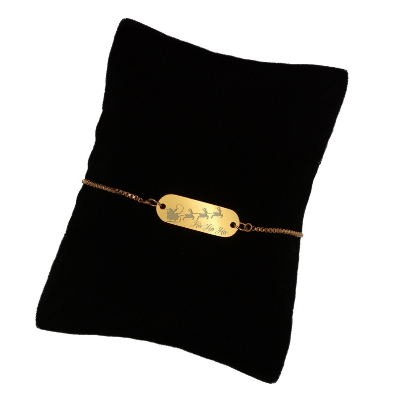 Bratara Gravata Aurie din Inox Oval Ho Ho Ho