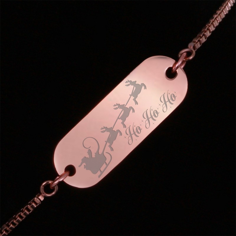 Bratara Gravata Rose Gold din Inox Oval Ho Ho Ho