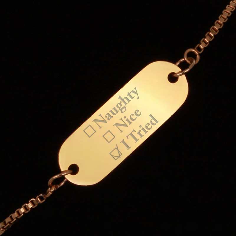 Bratara Gravata Aurie din Inox Oval I Tried