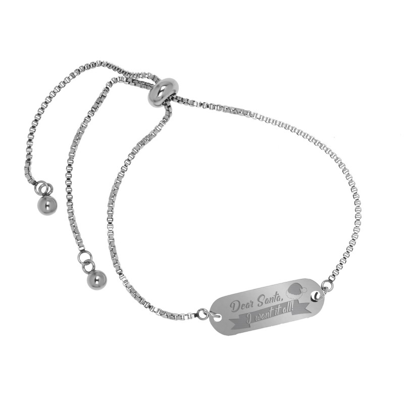 Bratara Gravata Argintie din Inox Oval I Want it All