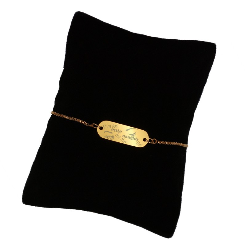 Bratara Gravata Aurie din Inox Oval Too Cute