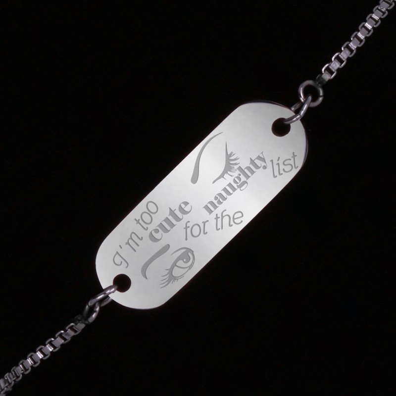 Bratara Gravata Argintie din Inox Oval Too Cute