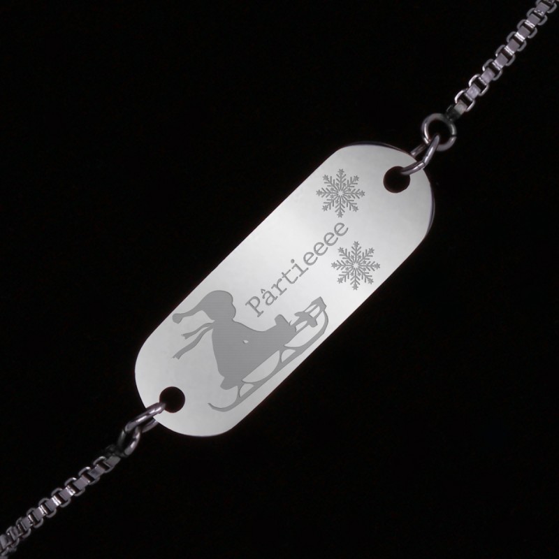 Bratara Gravata Argintie din Inox Oval Partie