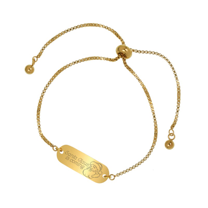 Bratara Gravata Aurie din Inox Oval Santa Claus