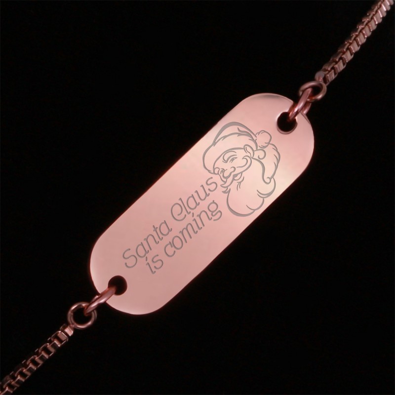 Bratara Gravata Rose Gold din Inox Oval Santa Claus