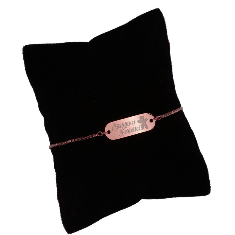 Bratara Gravata Rose Gold din Inox Oval Gingerbread