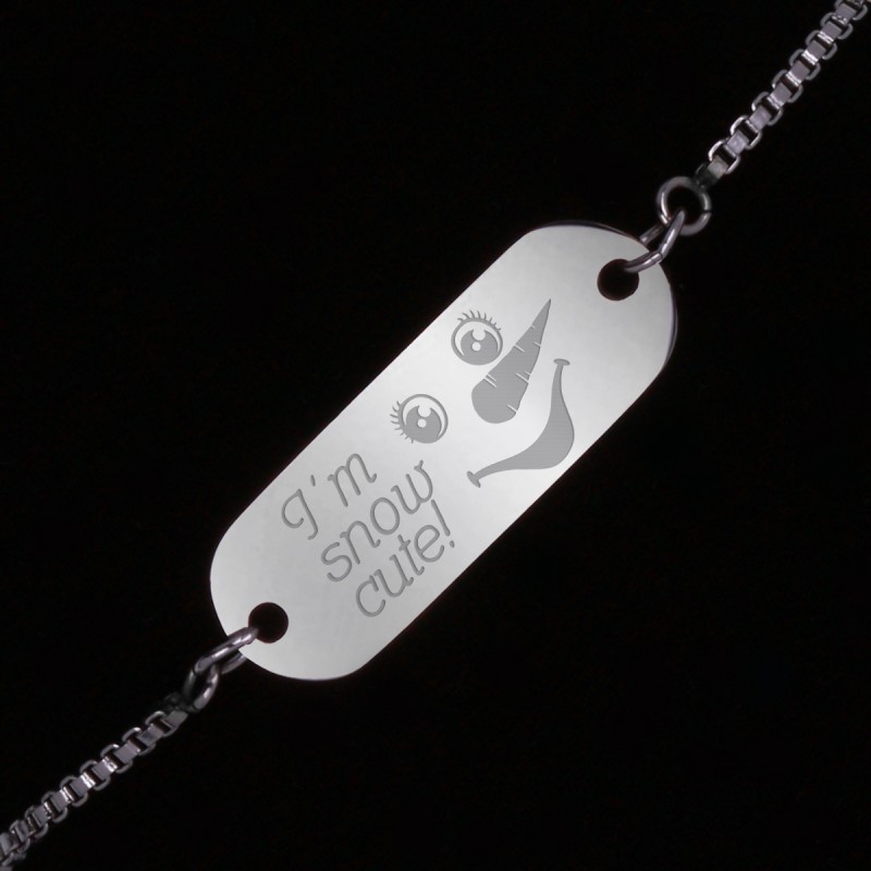 Bratara Gravata Argintie din Inox Oval Snow Cute