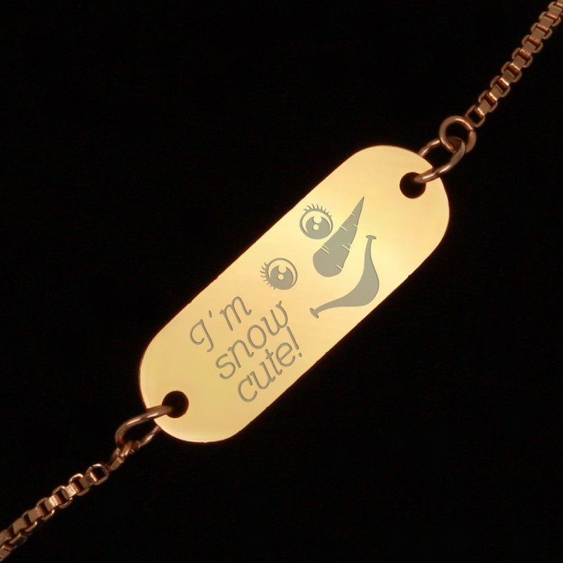 Bratara Gravata Aurie din Inox Oval Snow Cute