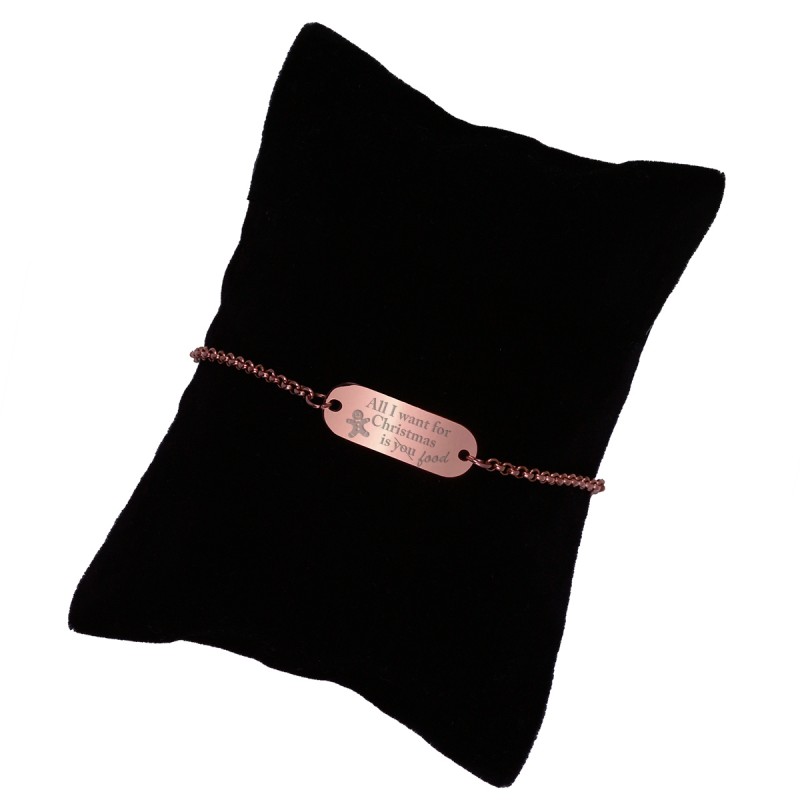 Bratara Gravata Rose Gold din Inox Oval Christmas Wish