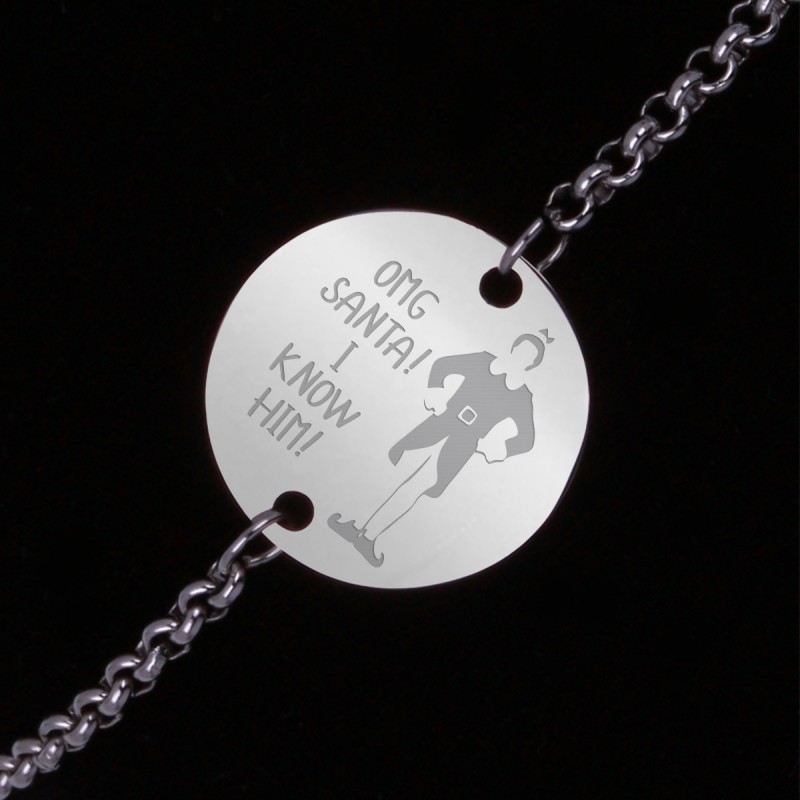 Bratara Gravata Argintie din Inox Rotund Elf