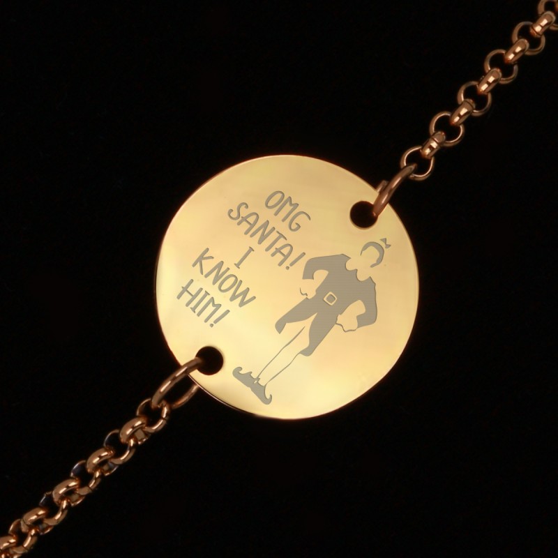 Bratara Gravata Aurie din Inox Rotund Elf