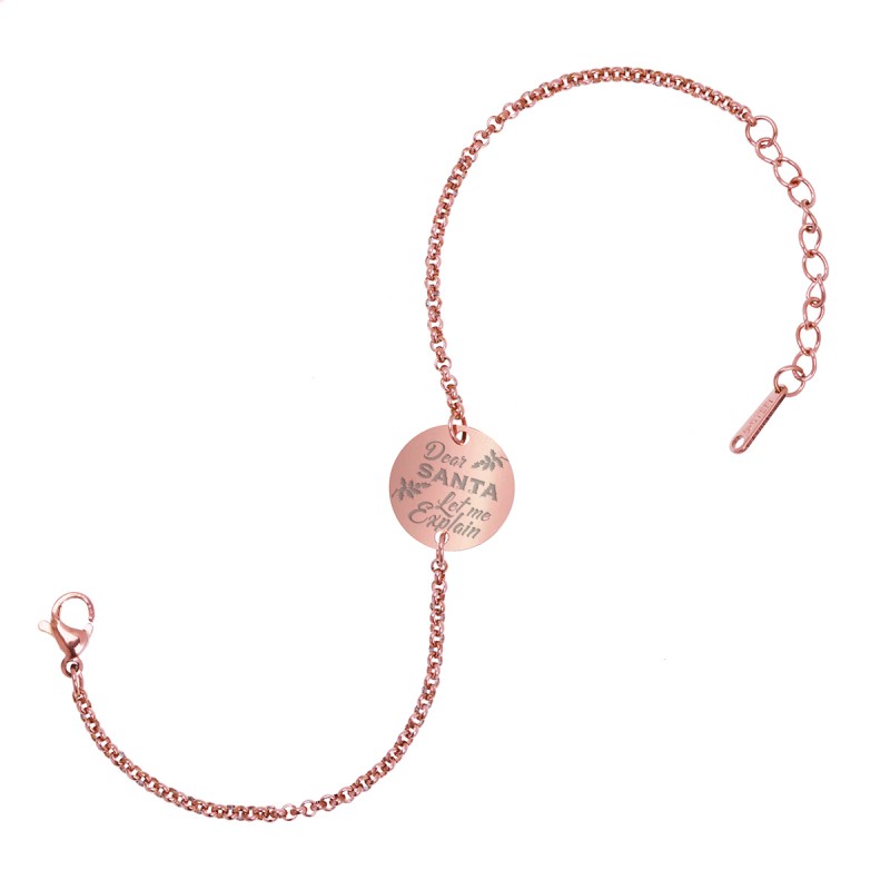 Bratara Gravata Rose Gold din Inox Rotund Let me explain
